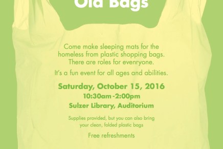Looking for a Fun Service Event? New Life for Old Bags – Sat 10/15 10:30&nbsp;am